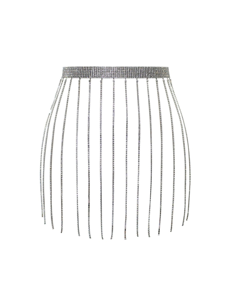 Accessories Miss Circle | Metallic Crystal Fringe Skirt Waist Chain