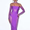 Dresses Miss Circle | Barrett Purple Mesh Long Sleeve Bandage Dress