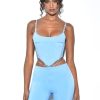 Corsets Miss Circle | Tristyn Baby Blue Crystal Strap Corset Top