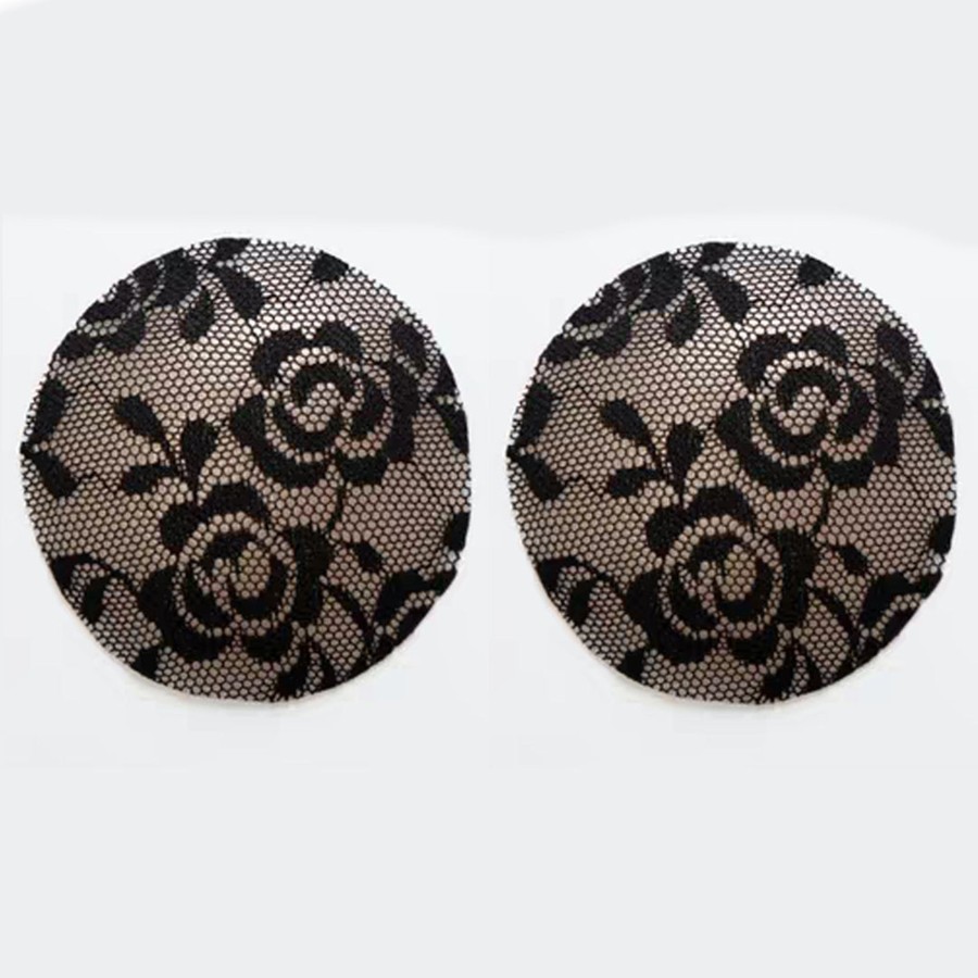 Accessories Miss Circle | Black Lace Silicone Reusable Invisible Self-Adhesive Nipple Covers