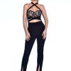 Lace Miss Circle | Carmela Black Lace Halter Neck Jumpsuit