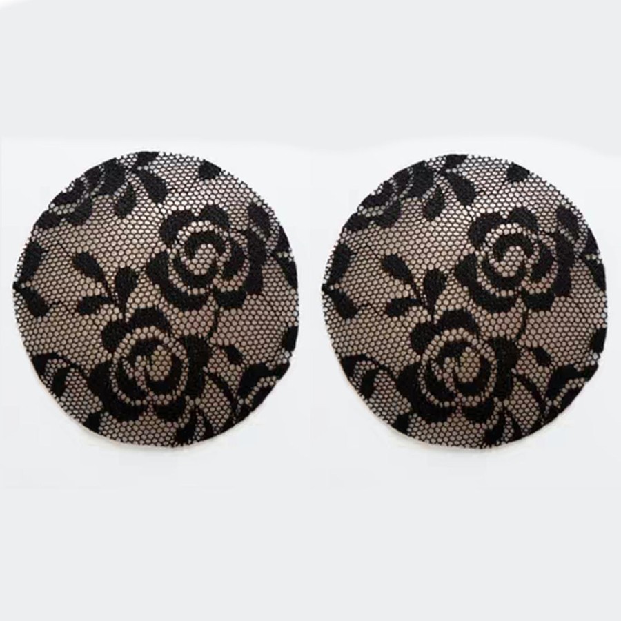 Lace Miss Circle | Black Lace Silicone Reusable Invisible Self-Adhesive Nipple Covers