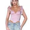 Corsets Miss Circle | Teyana Pink Satin Corset Top