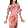 Corsets Miss Circle | Wiley Blush Pink Satin Off Shoulder Corset Dress