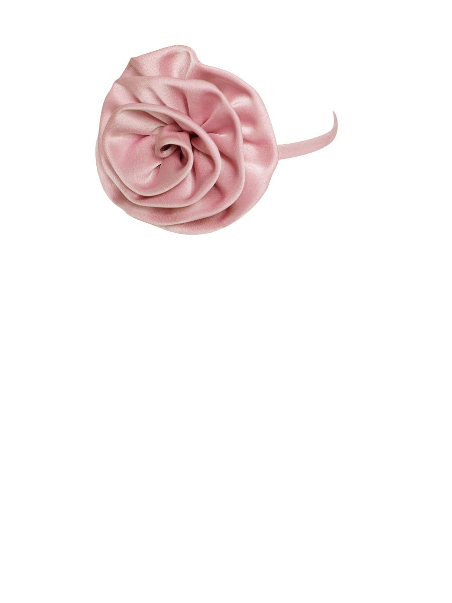 Accessories Miss Circle | Vida Salmon Pink Satin Rose Flower Choker