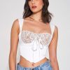 Lace Miss Circle | Everly White Lace Satin Corset Top