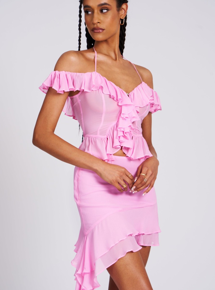 Tops Miss Circle | Celia Pink Ruffle Top