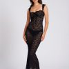 Dresses Miss Circle | Veronica Black Lace Maxi Dress