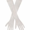 Lace Miss Circle | Rae White Lace Opera-Length Gloves