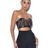 Tops Miss Circle | New Romantics Black Lace Corset Top