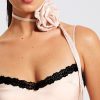 Accessories Miss Circle | Vida Beige Satin Rose Flower Choker