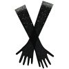 Accessories Miss Circle | Izzy Black Crystal Opera-Length Gloves