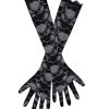 Lace Miss Circle | Rae Black Lace Opera-Length Gloves