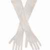 Accessories Miss Circle | Rae White Lace Opera-Length Gloves